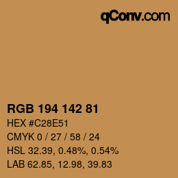 Color code: RGB 194 142 81 | qconv.com