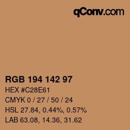 カラーコード: RGB 194 142 97 | qconv.com