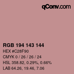 颜色代码: RGB 194 143 144 | qconv.com