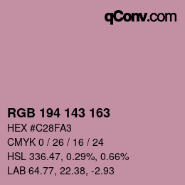 Color code: RGB 194 143 163 | qconv.com