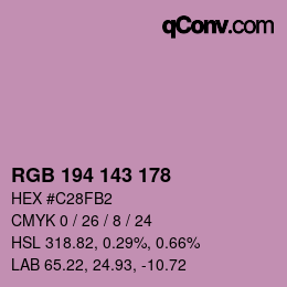 カラーコード: RGB 194 143 178 | qconv.com
