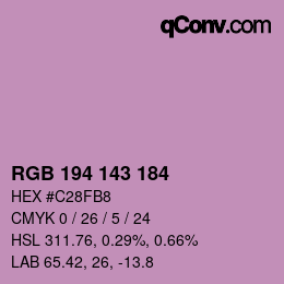 Color code: RGB 194 143 184 | qconv.com