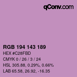 颜色代码: RGB 194 143 189 | qconv.com