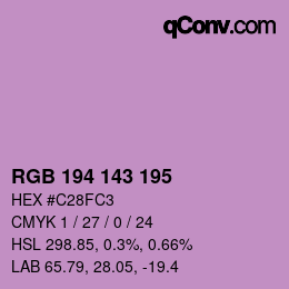 カラーコード: RGB 194 143 195 | qconv.com