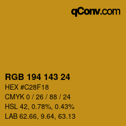 カラーコード: RGB 194 143 24 | qconv.com