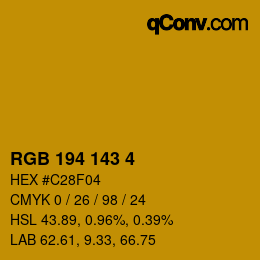 カラーコード: RGB 194 143 4 | qconv.com