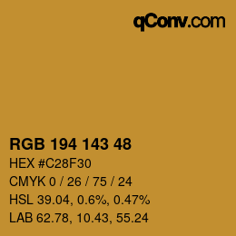 カラーコード: RGB 194 143 48 | qconv.com