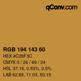 カラーコード: RGB 194 143 60 | qconv.com