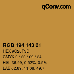 カラーコード: RGB 194 143 61 | qconv.com
