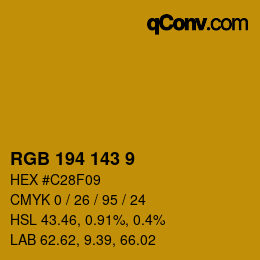 カラーコード: RGB 194 143 9 | qconv.com