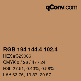 カラーコード: RGB 194 144.4 102.4 | qconv.com