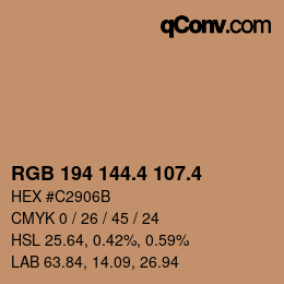 カラーコード: RGB 194 144.4 107.4 | qconv.com