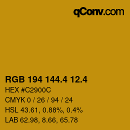 カラーコード: RGB 194 144.4 12.4 | qconv.com