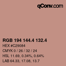 カラーコード: RGB 194 144.4 132.4 | qconv.com