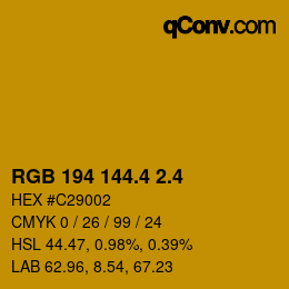 カラーコード: RGB 194 144.4 2.4 | qconv.com