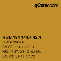 カラーコード: RGB 194 144.4 42.4 | qconv.com