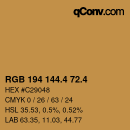 カラーコード: RGB 194 144.4 72.4 | qconv.com