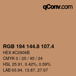 カラーコード: RGB 194 144.8 107.4 | qconv.com