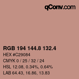 カラーコード: RGB 194 144.8 132.4 | qconv.com