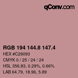 カラーコード: RGB 194 144.8 147.4 | qconv.com