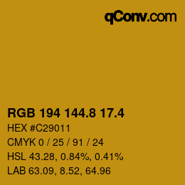 カラーコード: RGB 194 144.8 17.4 | qconv.com