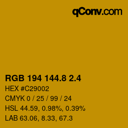 カラーコード: RGB 194 144.8 2.4 | qconv.com