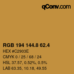 カラーコード: RGB 194 144.8 62.4 | qconv.com