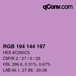 Color code: RGB 194 144 197 | qconv.com