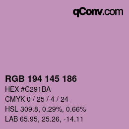 Color code: RGB 194 145 186 | qconv.com