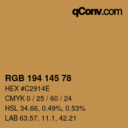カラーコード: RGB 194 145 78 | qconv.com