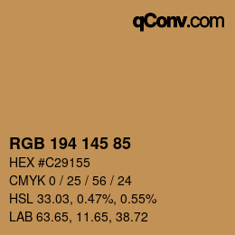 Color code: RGB 194 145 85 | qconv.com