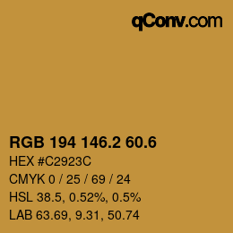 カラーコード: RGB 194 146.2 60.6 | qconv.com