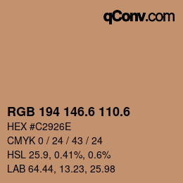 カラーコード: RGB 194 146.6 110.6 | qconv.com