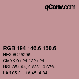 カラーコード: RGB 194 146.6 150.6 | qconv.com