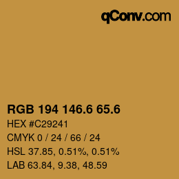 カラーコード: RGB 194 146.6 65.6 | qconv.com
