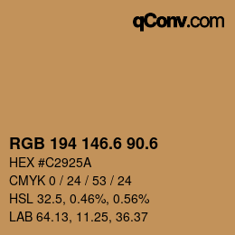 カラーコード: RGB 194 146.6 90.6 | qconv.com