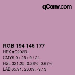 Color code: RGB 194 146 177 | qconv.com
