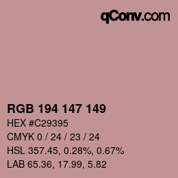 Color code: RGB 194 147 149 | qconv.com