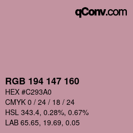 Color code: RGB 194 147 160 | qconv.com