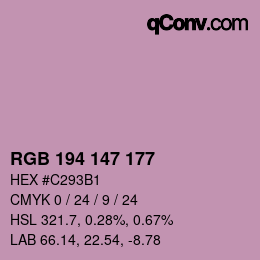 Color code: RGB 194 147 177 | qconv.com
