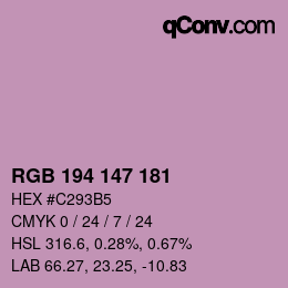Color code: RGB 194 147 181 | qconv.com