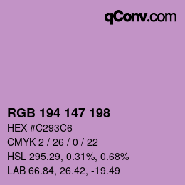 Color code: RGB 194 147 198 | qconv.com