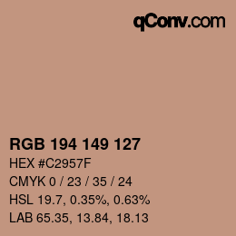 颜色代码: RGB 194 149 127 | qconv.com