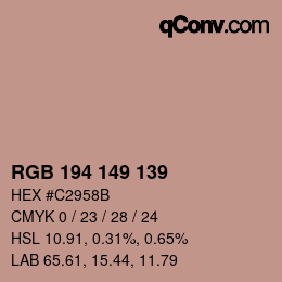 Code couleur: RGB 194 149 139 | qconv.com