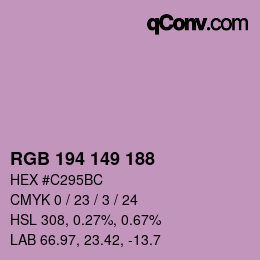 Color code: RGB 194 149 188 | qconv.com