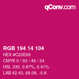 Color code: RGB 194 14 104 | qconv.com