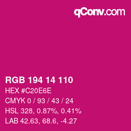 Color code: RGB 194 14 110 | qconv.com