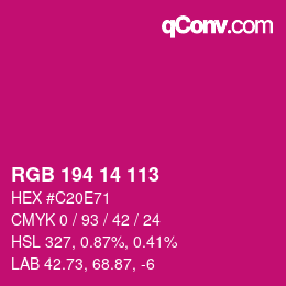 Color code: RGB 194 14 113 | qconv.com