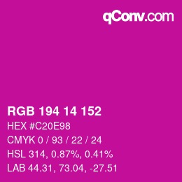 カラーコード: RGB 194 14 152 | qconv.com