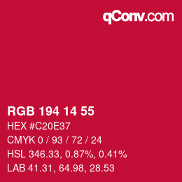 Color code: RGB 194 14 55 | qconv.com